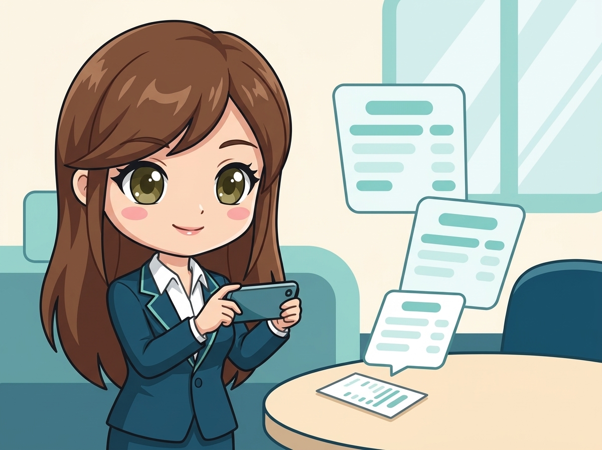 桌面上紙本單據、手機掃描收據、平板顯示「收入處理」上傳介面、玉樹植物